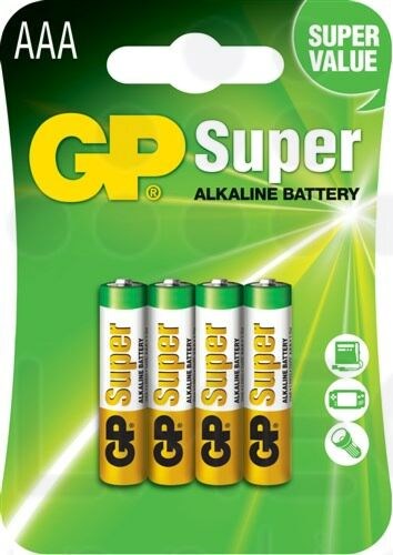 AAA batterij GP Alkaline Super 1,5V 4 stuks