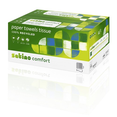 Satino Comfort Handdoekpapier V-vouw 25x23 cm groen