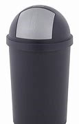 Afvalbak 50 liter Push Bin, kleur blauw zilver.