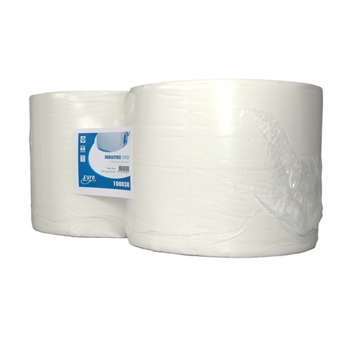 Euro Industriepapier 2-laags wit cellulose 380M x 24 cm