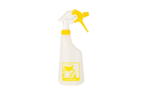 Sprayflacon compleet geel keuken 600ml