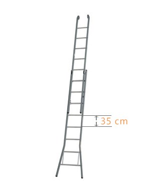 Dirks Glazenwasladder 2x14 35 optrede gecoat